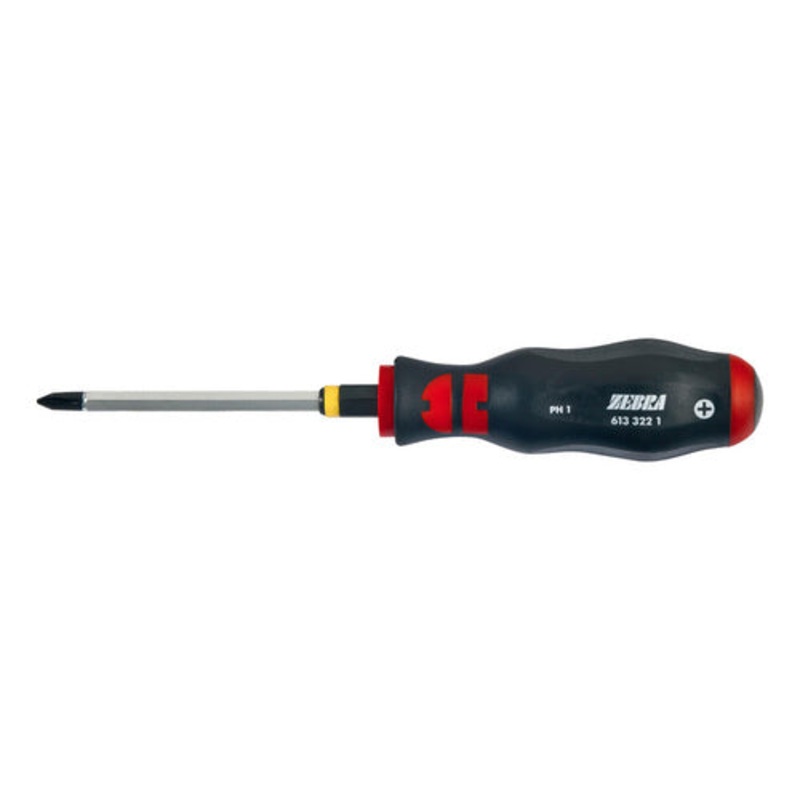 ZEBRA Phillips Head Screwdriver –  Hexagon Blade – Impact Cap – Wrench Adapter – PH1 x 80mm Long