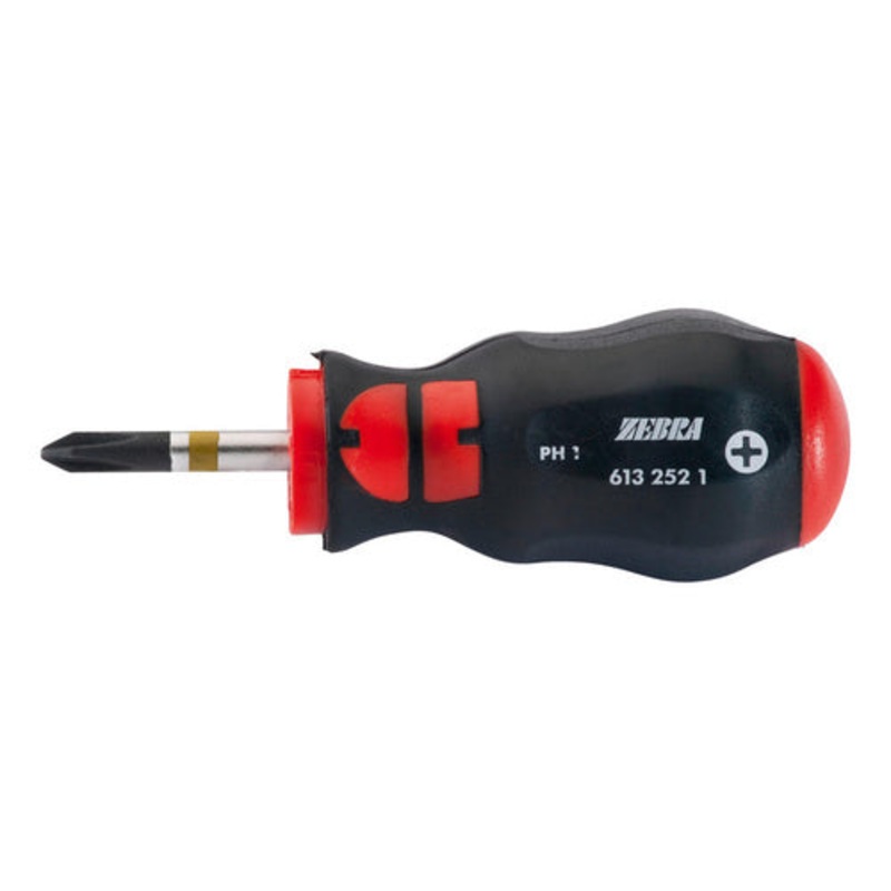 ZEBRA Phillips Head Screwdriver –  Round Blade – Short PH1 x 25mm Long