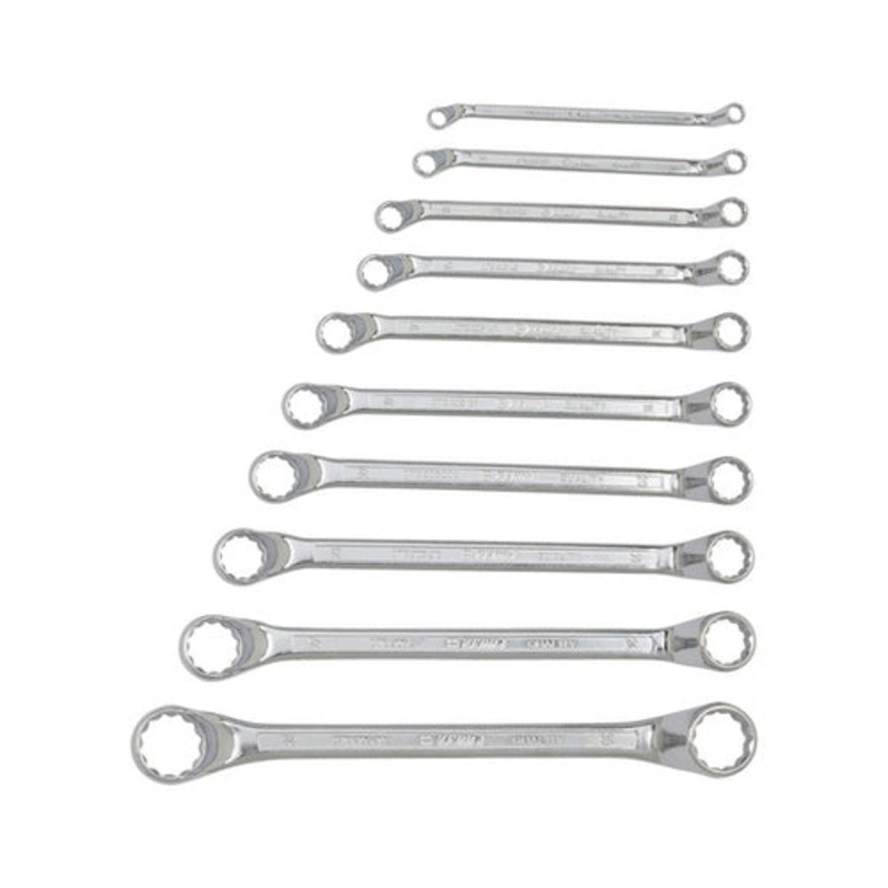 ZEBRA POWERDRIV (12-Point) Metric Double Box End Wrench Set – Deep Offset (10 Pieces)