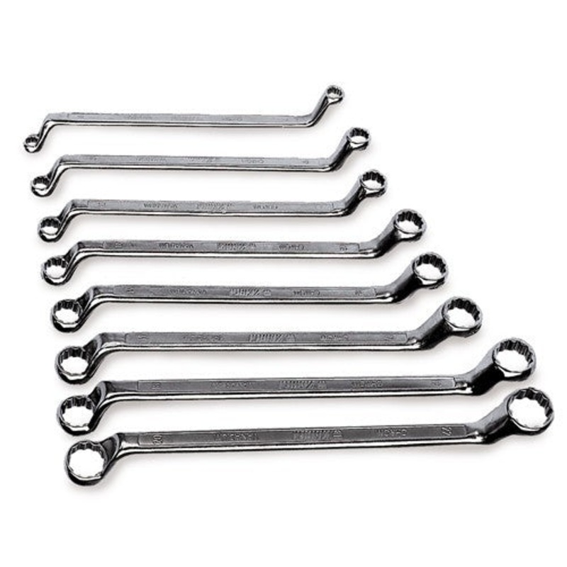 ZEBRA POWERDRIV (12-Point) Metric Double Box End Wrench Set – Deep Offset (8 Pieces)