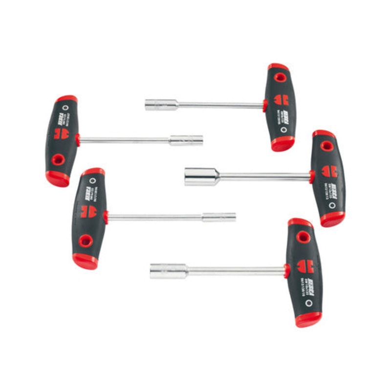 ZEBRA T-Handle Socket Head Screwdriver Set (5 Pieces – 6mm, 7mm, 8mm, 10mm, 13mm)