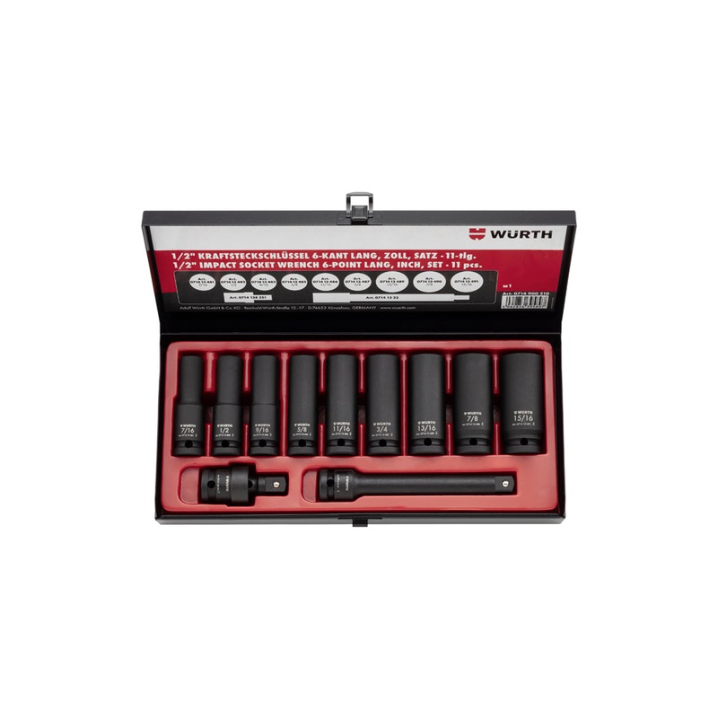 1/2 Impact Socket Long 11 pieces