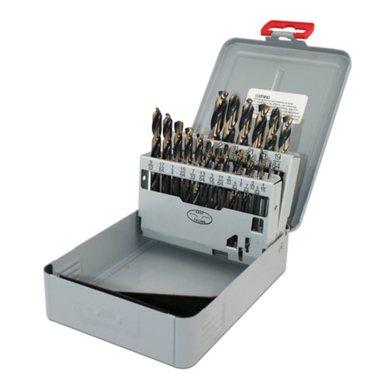Drill Bit Set – 21 Pieces (1/16 Inch to 3/8 Inch in 1/64 Increments) 3 Flats