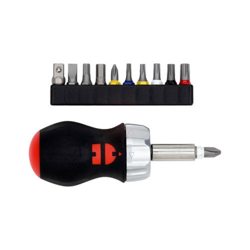 ZEBRA Mini Ratchet Screwdriver (Includes 11 Bits – 1 Square, 1 Flat, 2 Hexagon, 2 Phillips, 5 Torx)
