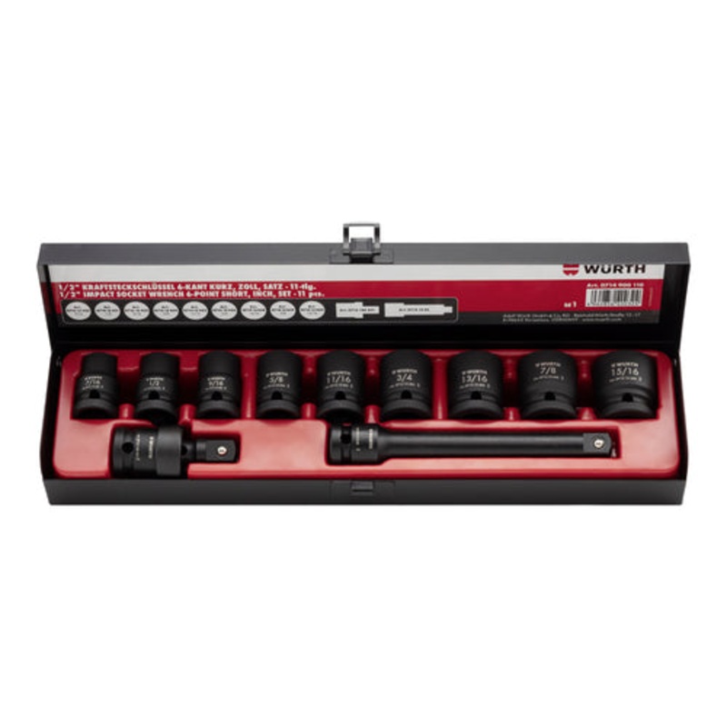 1/2 Impact Socket Short Set – 11 pieces