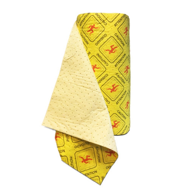 Heavy Weight – High Visibility Absorbent Roll – Perforated – YellowCaution – 32 Inch x 150 Feet