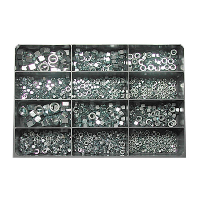 Hex Nut USS/SAE Grade 5 Zinc Assortment 850 Pcs