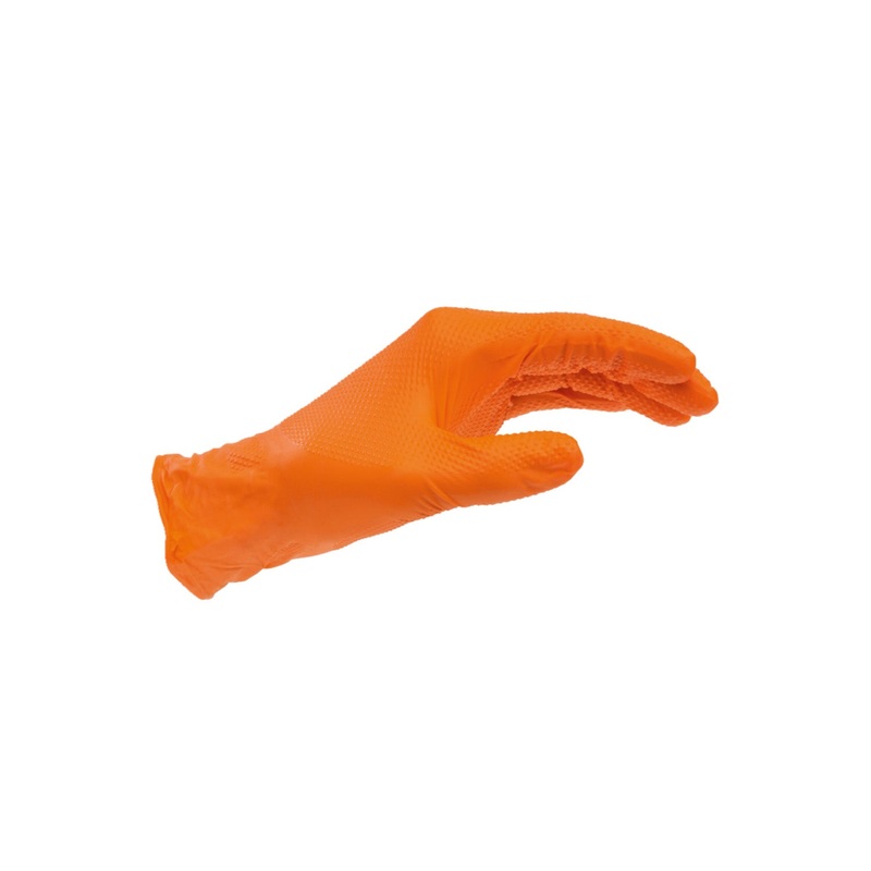 Nitrile Gloves – Heavy Weight – Orange – Textured (100/Box)
