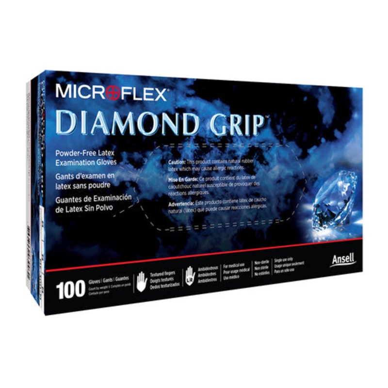 Diamond Grip Latex Gloves – Heavy-Duty – (100 / Box)