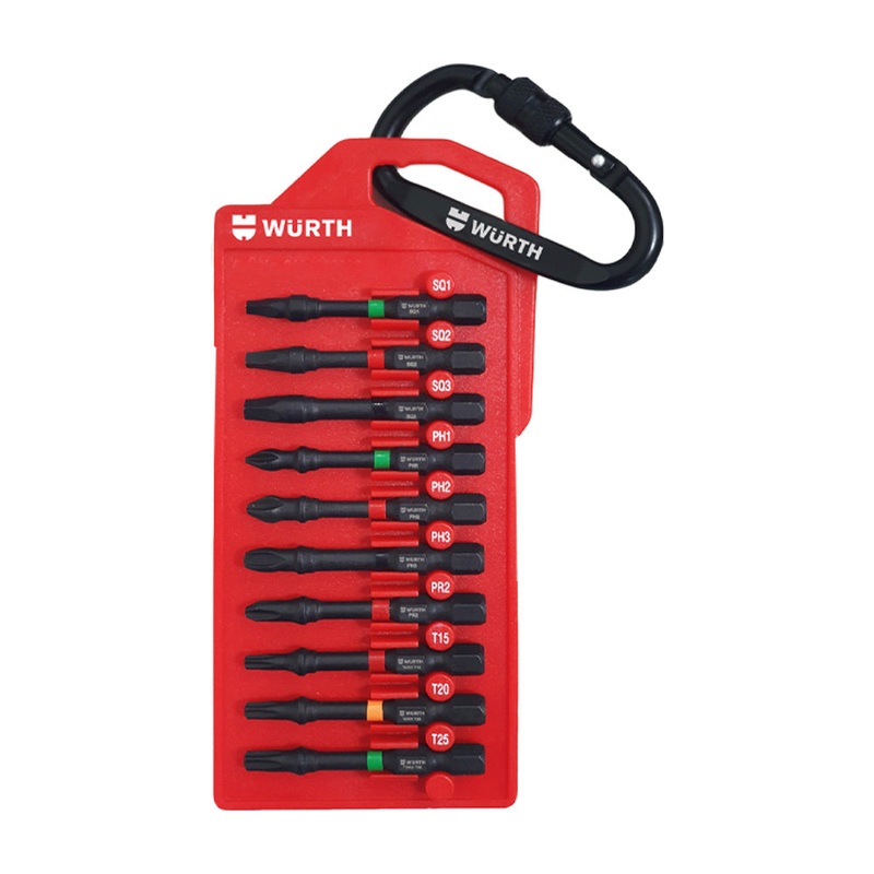 Impact Driver Bit Set With Bit Holder – 10 Piece (Square, Phillips Headand Torx)