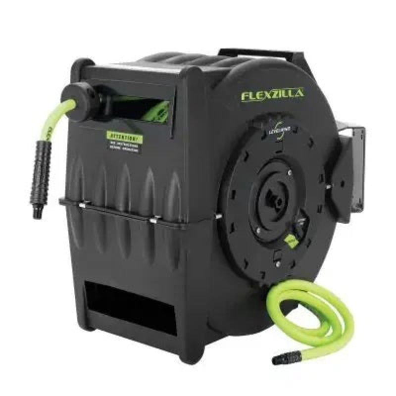 Flexzilla Retractable Air Hose Reel with Levelwind Technology, 1/2 x 50′