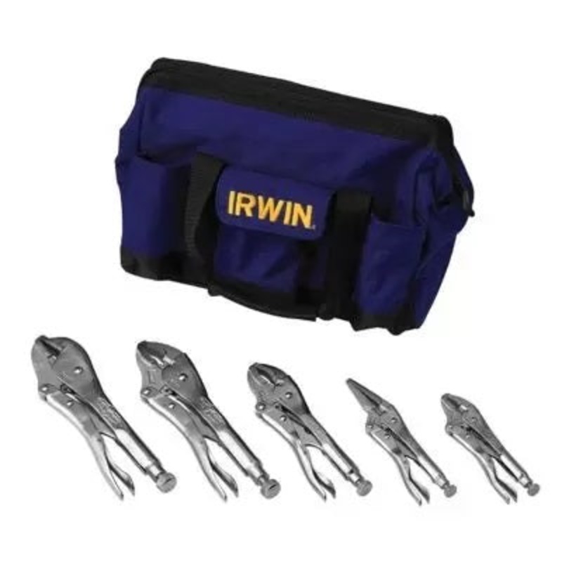 Irwin Vise-Grip 5-Piece Locking Pliers Set in Bag