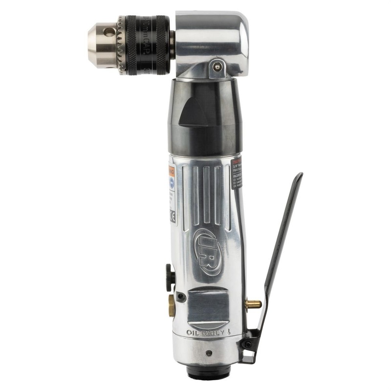 Ingersoll Rand 3/8 Keyed Chuck, Right Angle Reversible Air Drill, 1800 RPM, 0.33 HP