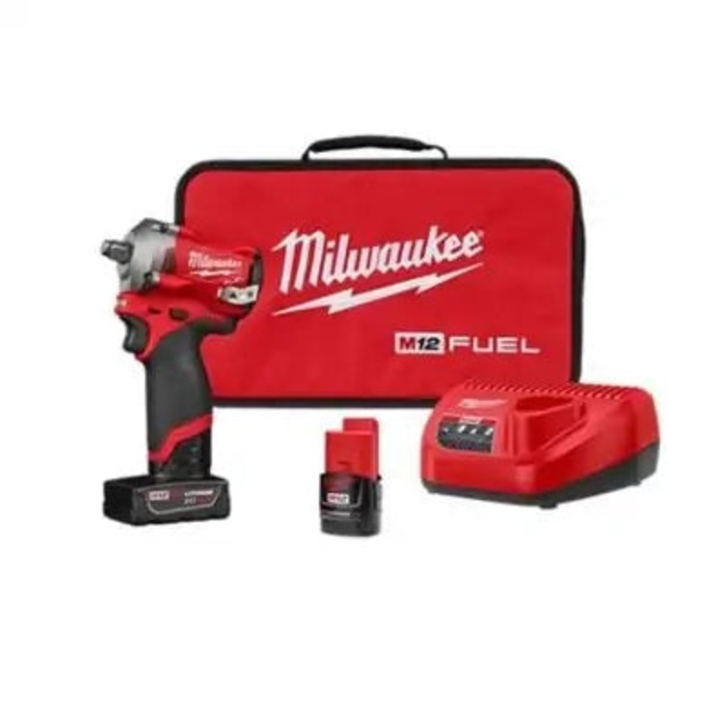 M12 FUEL STUB 1/2 IMP WRENCH (2) BATT KIT