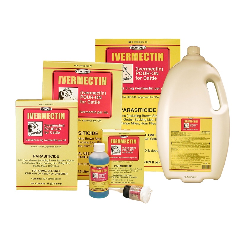 Durvet Ivermectin Pour-On|250 ml|1 liter|2.5 liter