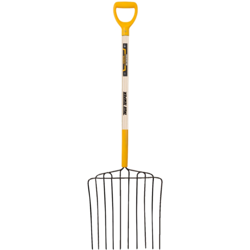Ames True Temper 10-Tine Ensilage Fork With D-Grip On Hardwood Handle 36