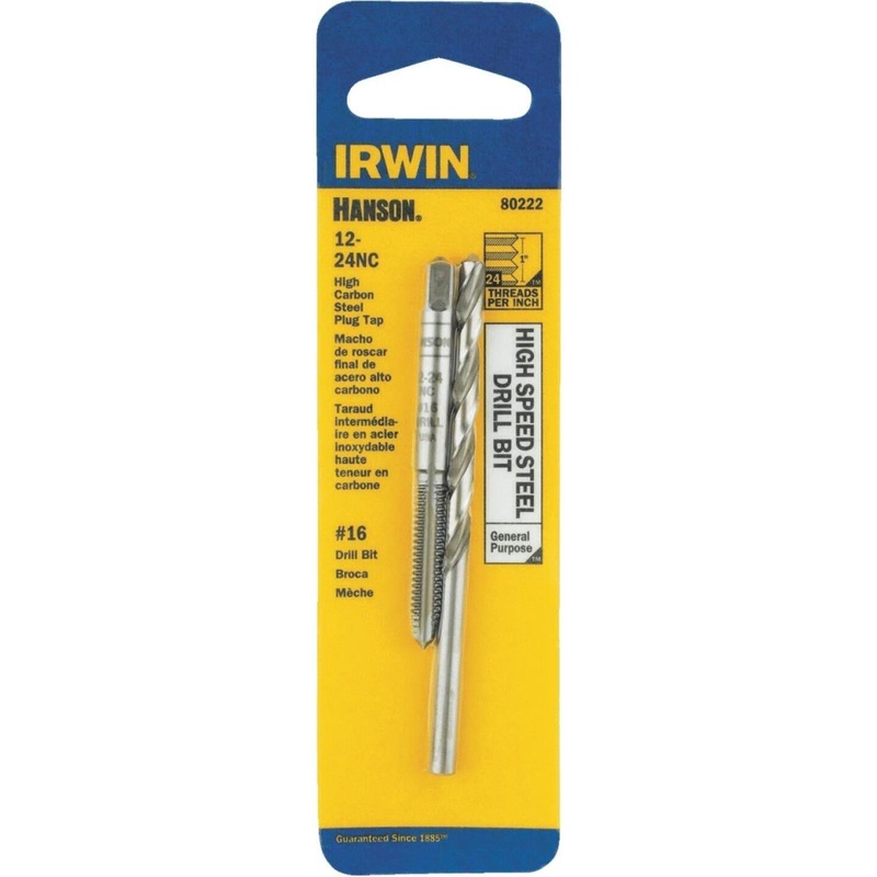 Irwin Hanson 12 – 24 NC + No. 16 Plug Tap & Drill Bit