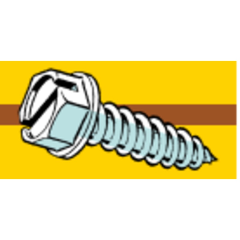 Midwest Fastener Slotted Hex Washer Sheet Metal Screws #10 x 1