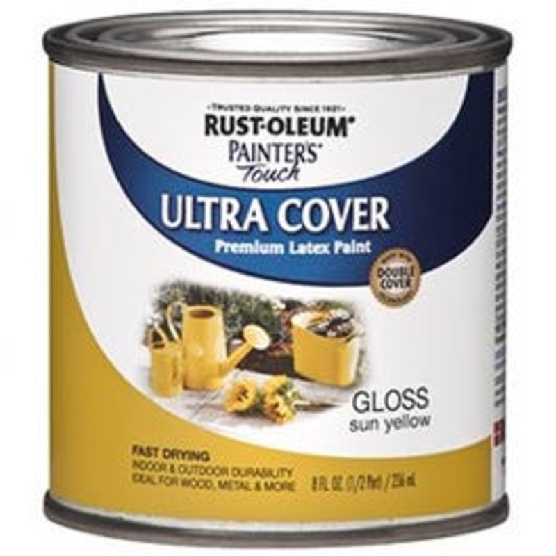 Painter’s Touch Ultra Cover Latex Paint, Sun Yellow, 1/2-Pint
