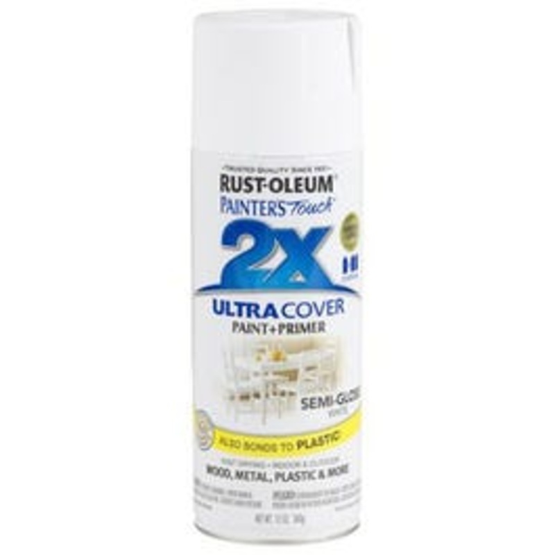 Painter’s Touch 2X Spray Paint, Semi-Gloss White, 12-oz.