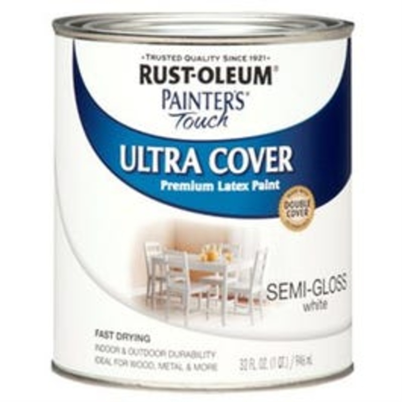 Painter’s Touch Premium Latex Paint, Semi-Gloss, White, 1-Qt.