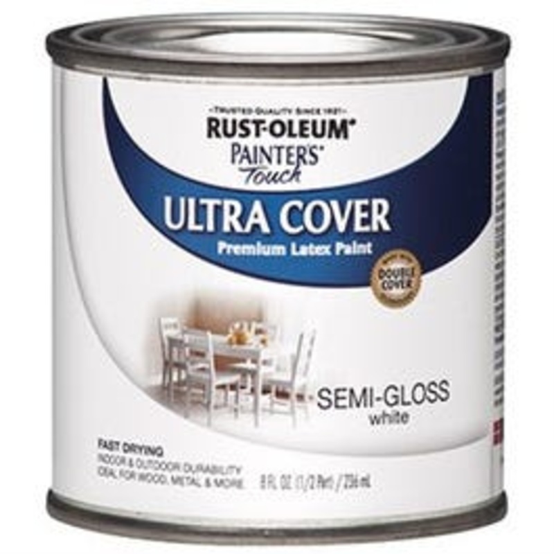Painter’s Touch Ultra Cover Latex Paint, Semi-Gloss White, 1/2-Pt.