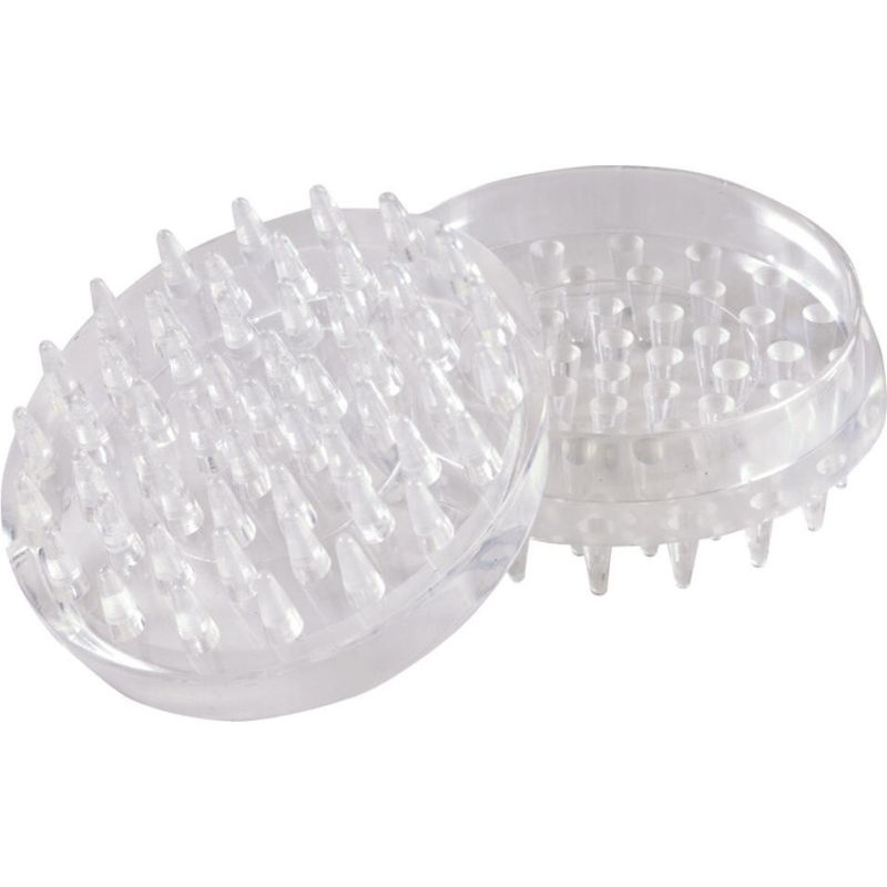 Shepherd Hardware 1-7/8-Inch Spiked Furniture Cup, Clear Plastic, 4-Pack