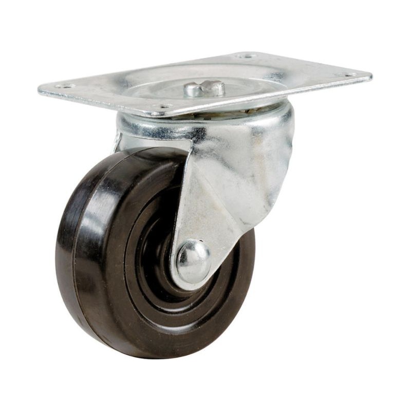 Shepherd Hardware 3-Inch Swivel Plate Soft Rubber Caster, 175-lb Load Capacity