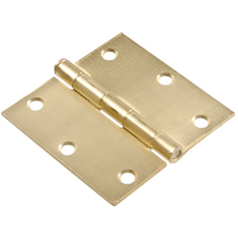 4  SATIN BRASS SQ HINGE
