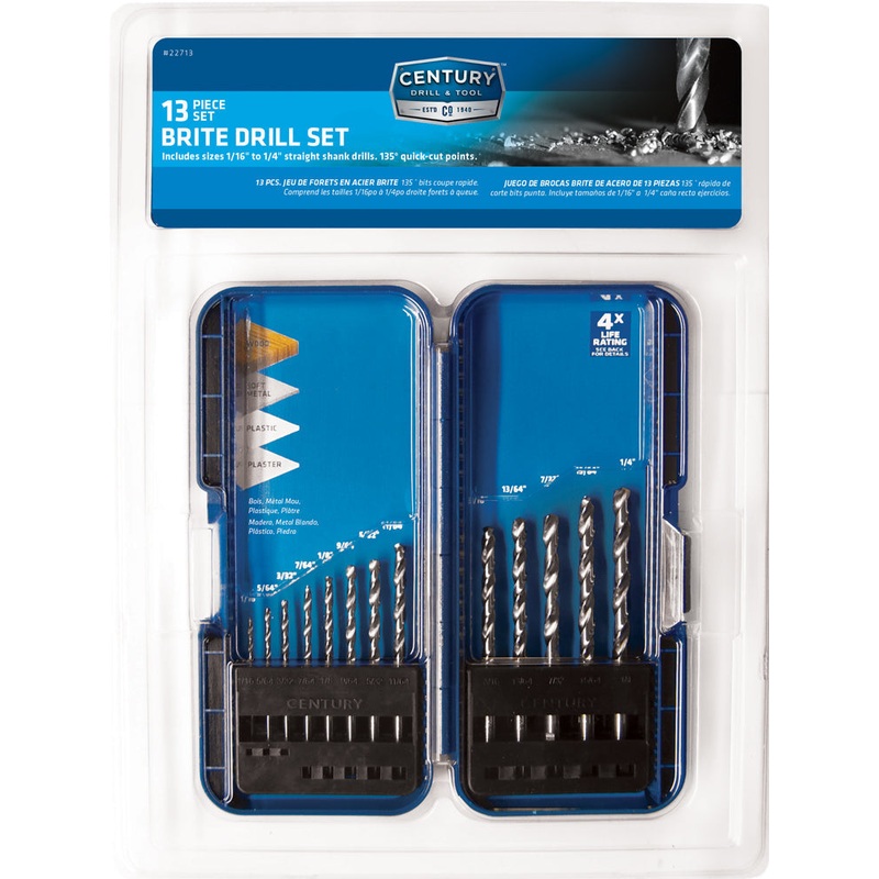 Century Drill And Tool 13 Piece Brite Drill Bit Set