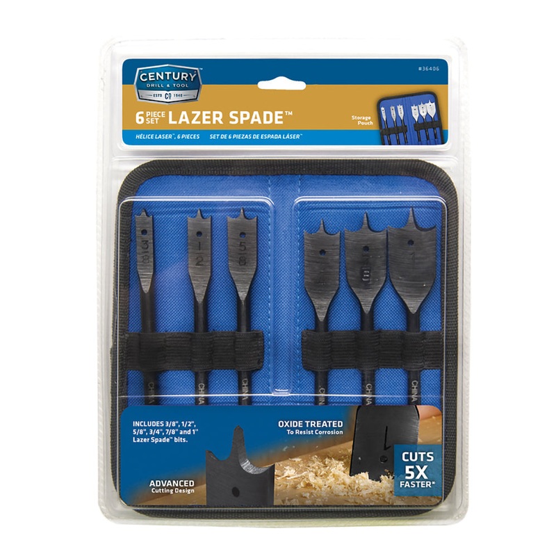 Century Drill And Tool 6 Piece Lazer Spade Bit Set