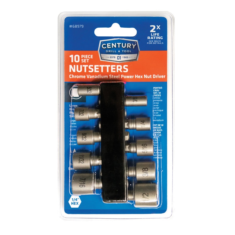 Century Drill And Tool 10 Piece Non-Magnetic Nutsetter Set
