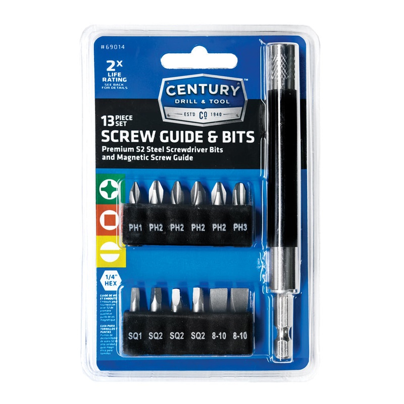 Century Drill And Tool 13 Piece S2 Screw Guide And Bit Set