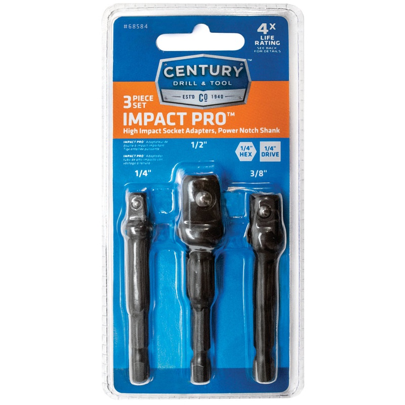 Century Drill And Tool 3 Piece Impact Pro Socket Adapter Set