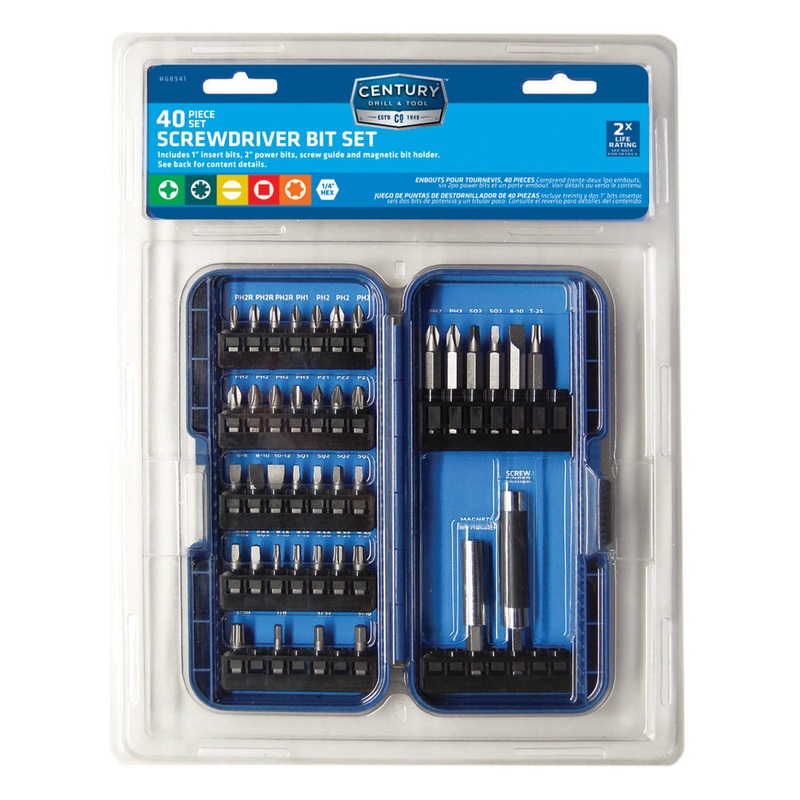 Century Drill And Tool 40 Piece S2 Screwdriving Bit Set