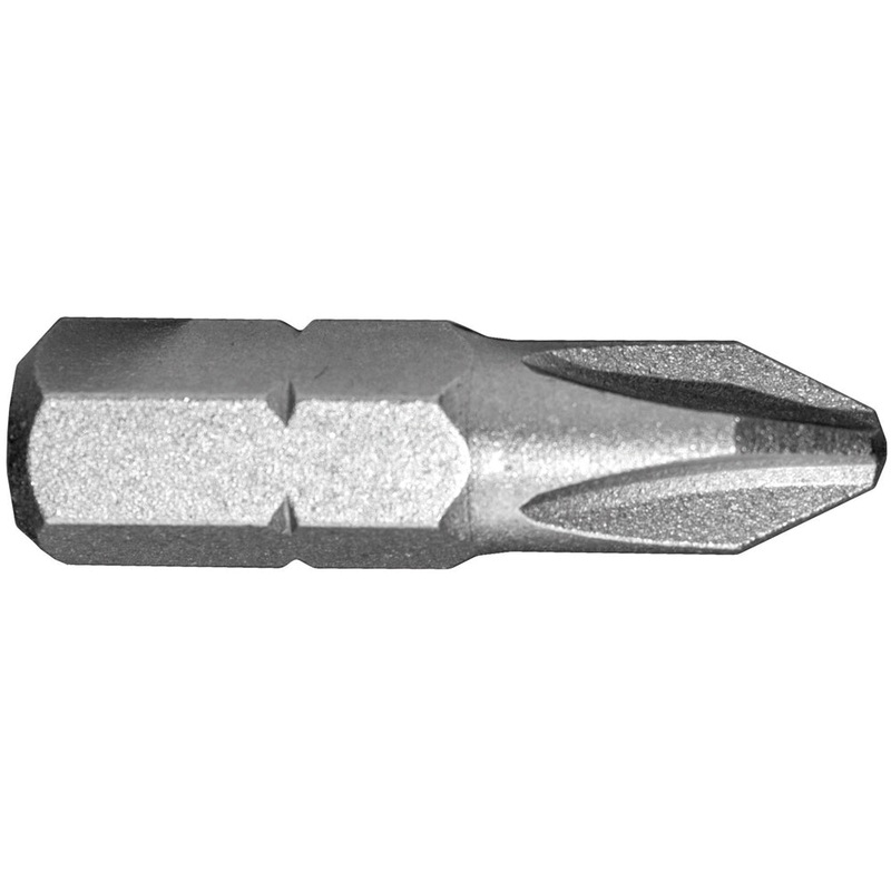 Century Drill And Tool Phillips Screwdriver Bit #1 Insert 1 Bit S2 Steel 2 Pack