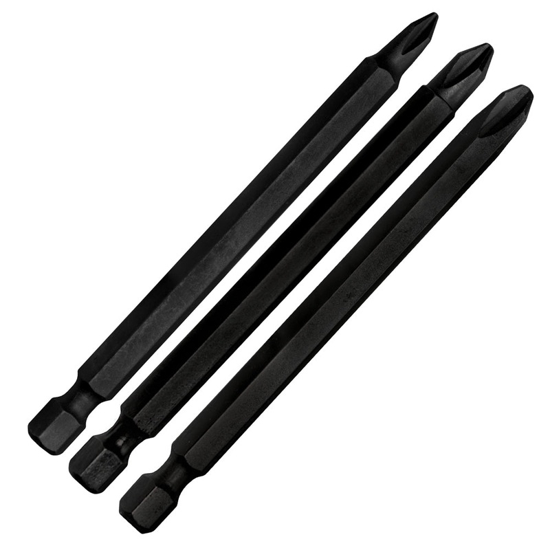 Century Drill And Tool Phillips Screwdriver Bit 3 Pc Set #1 #2 #3 Power Bit 3-1/2 Impact Pro