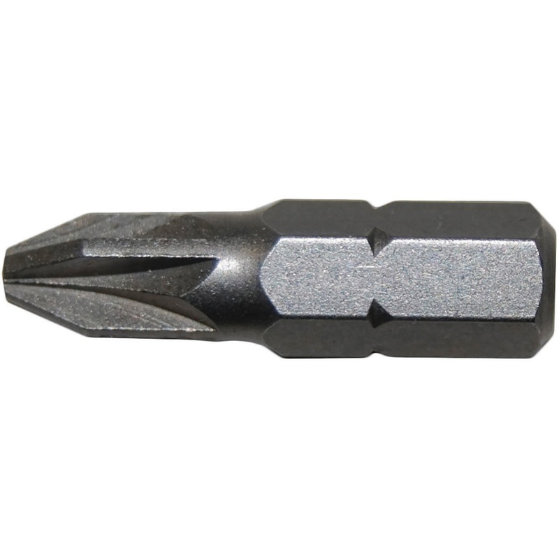 Century Drill And Tool Pozi Bit #2 1 Insert S2 Steel Screwdriver Bit