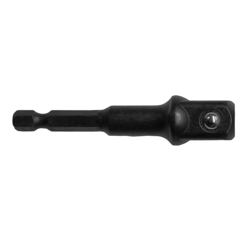 Century Drill And Tool Socket Adapter 1/2 Square Drive 2 Length 1/4 Hex Shank Impact Pro