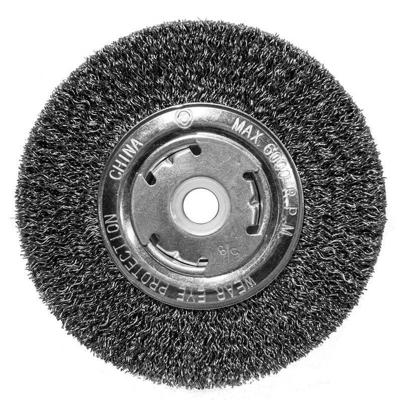 Century Drill And Tool Bench Grinder Wire Wheel Crimped Coarse 1/2-5/8 Arbor 6 Rpm 6 000 Wide Face