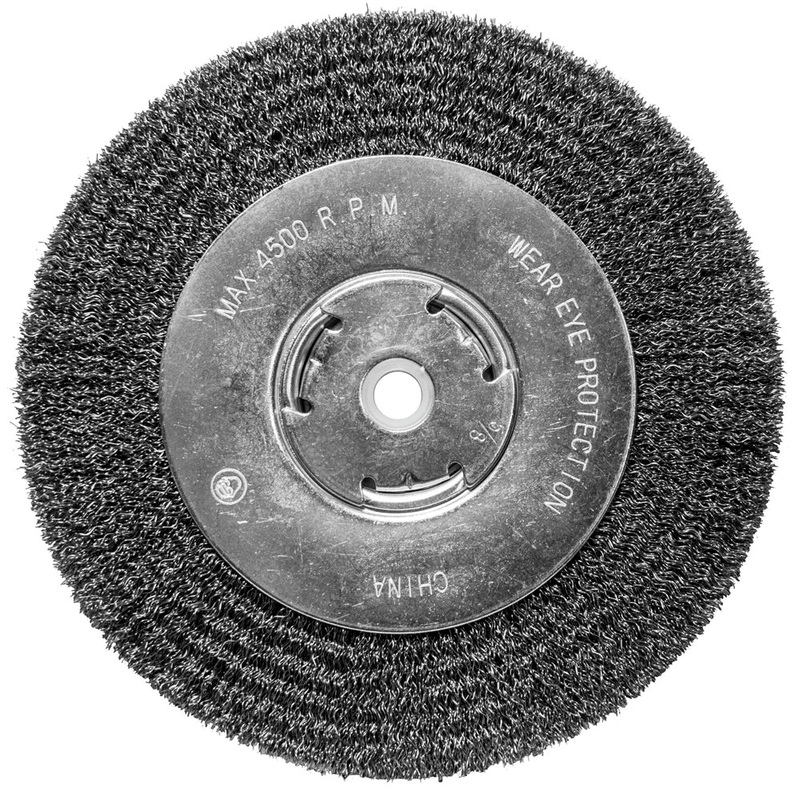 Century Drill And Tool Bench Grinder Wire Wheel Crimped Coarse 1/2-5/8 Arbor 8 Rpm 4,500 Wide Face