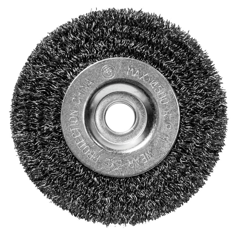 Century Drill And Tool Bench Grinder Wire Wheel Crimped Fine 1/2-5/8 Arbor 5 Safe Rpm 4,500