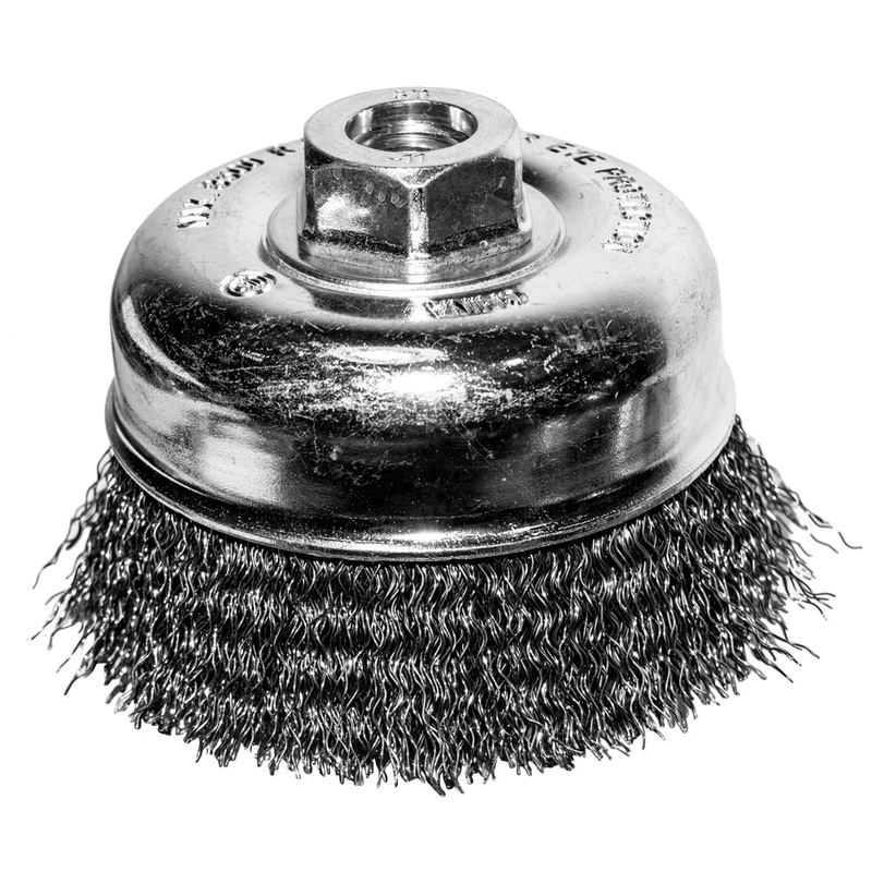 Century Drill And Tool Cup Brush Coarse Crimped 4 Size 5/8 X 11 Arbor Safe Rpm 10,000