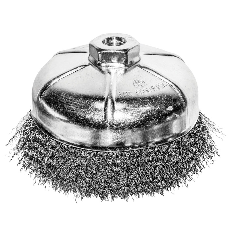 Century Drill And Tool Cup Brush Coarse Crimped 5 Size 5/8 X 11 Arbor Safe Rpm 6 500