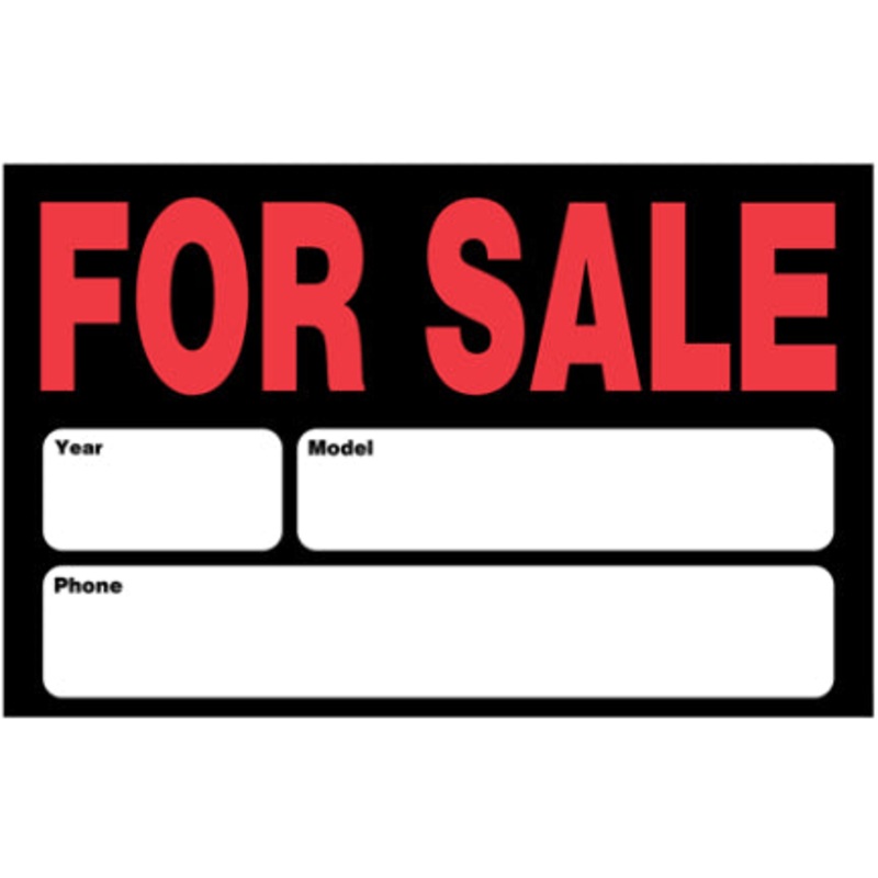 8  X 12  BLACK AND RED FOR SALE SIGN
