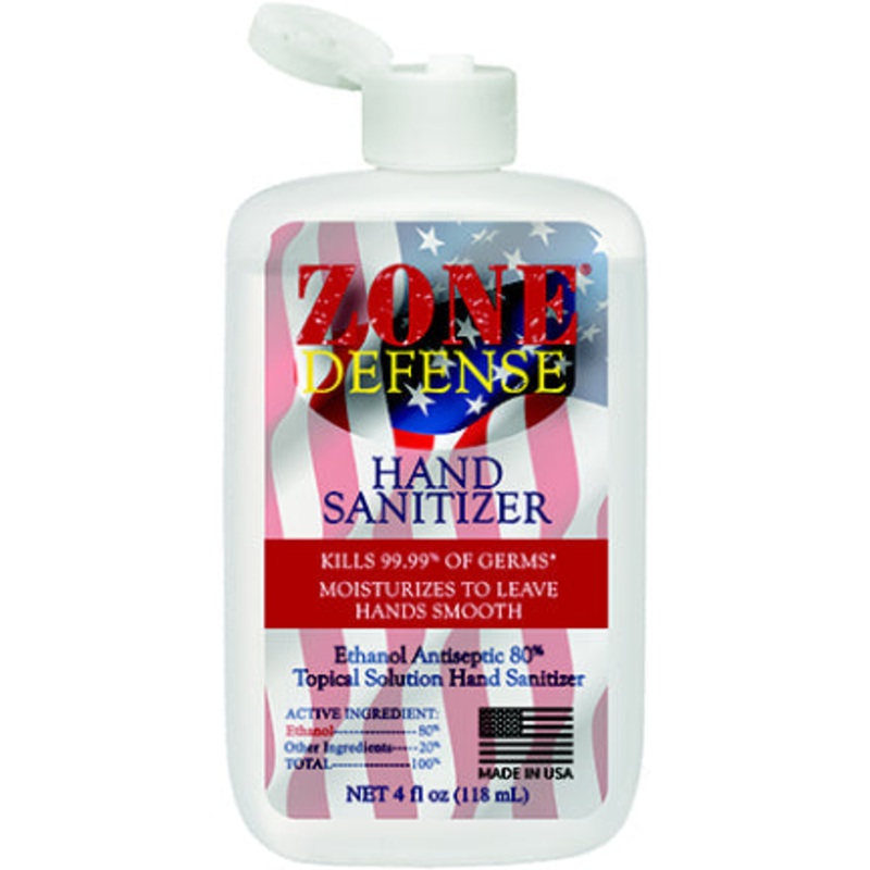 ZONE DEFENSE HAND SANITIZER 4 OZ
