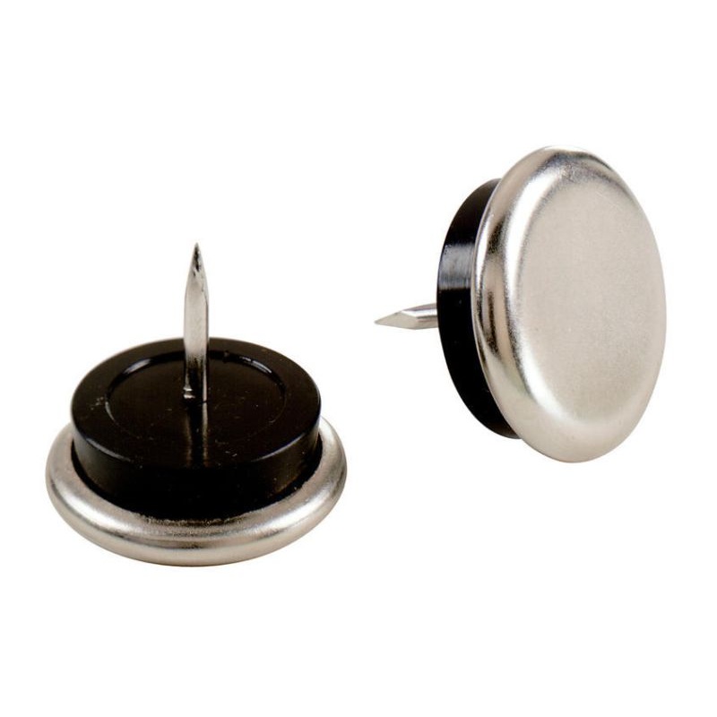 Shepherd Hardware 1-1/4-Inch Nail On Furniture Glides with Satin Nickel Base, 4-Pack