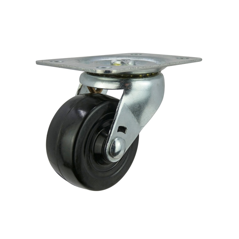 Shepherd Hardware 2-1/2-Inch Soft Rubber Swivel Plate Caster, 100-lb Load Capacity