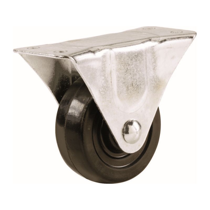 Shepherd Hardware 3-Inch Soft Rubber Rigid Plate Caster, 175-lb Load Capacity