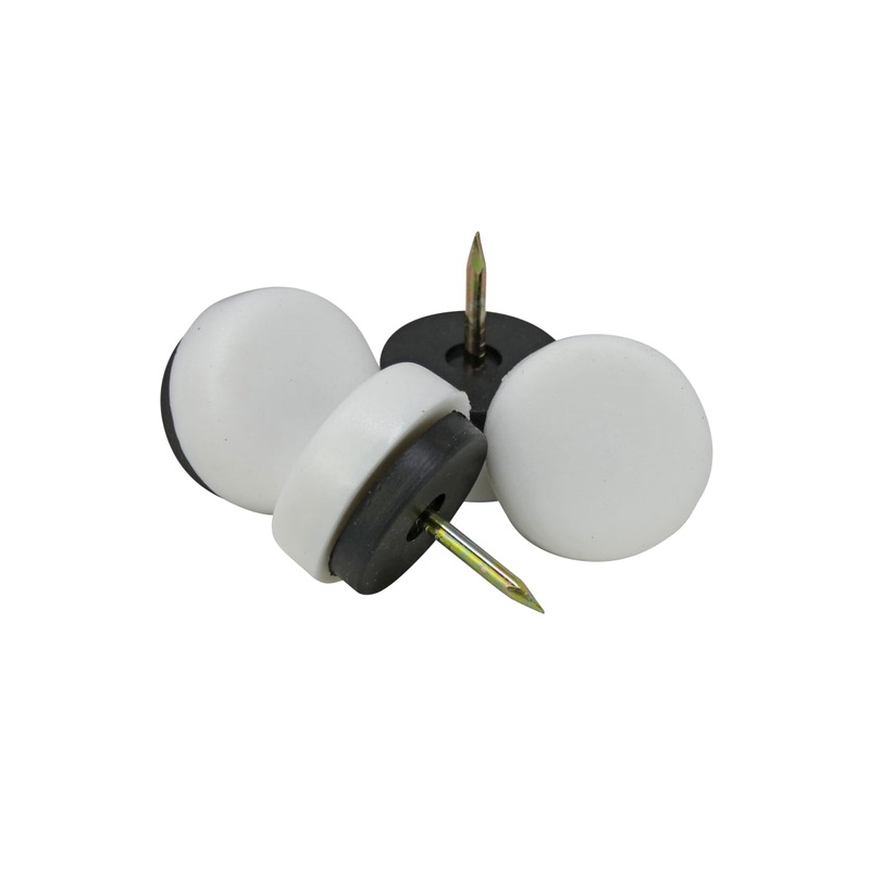 Shepherd Hardware 7/8-Inch Nail On Cushioned Furniture Glides, Plastic Base, 4-Pack